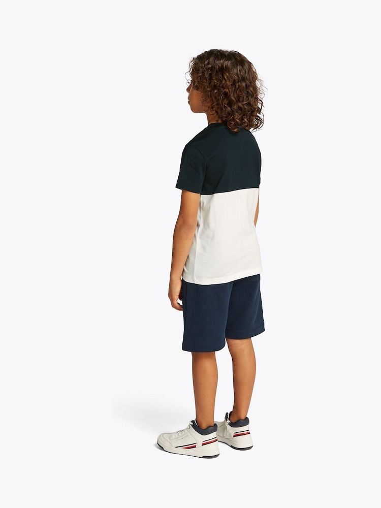 Tommy Hilfiger Blue Mini Colourblock Top And Short Set - Image 2 of 5