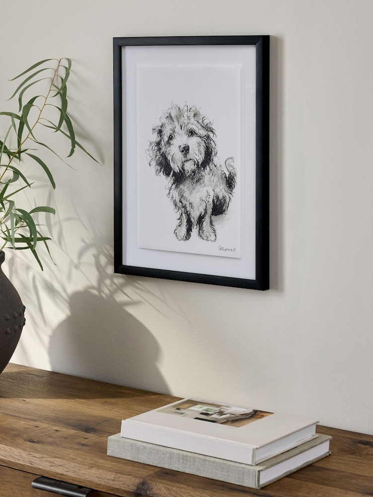 Black/White Sketched Cockapoo Wall Art - Image 2 of 4