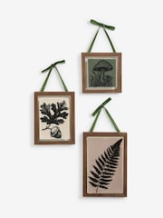 Set of 3 Neutral Autumnal Fabric Print Hanging Wall Art - Image 4 of 5