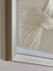 Set of 4 Gold Textured Linear Swirl Framed Fabric Wall Art - Image 3 of 3