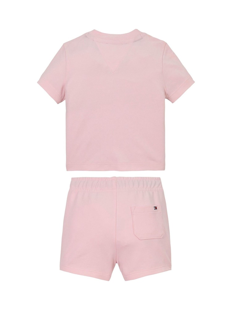 Tommy Hilfiger Pink Monotype T-Shirt and Short Set - Image 2 of 2