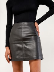 Lipsy Black Leather Mini Skirt - Image 1 of 4