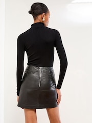 Lipsy Black Leather Mini Skirt - Image 4 of 4