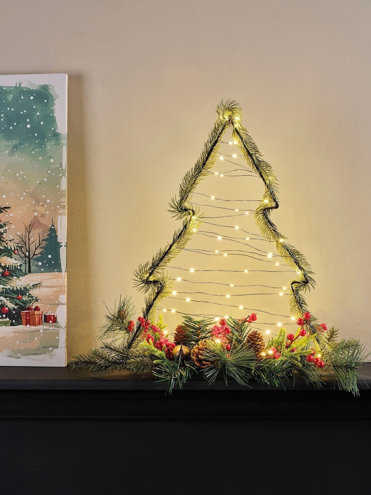 Lumineo Lit Berry Table Top Christmas Tree Decoration - Image 1 of 2 Lumineo Lit Berry Table Top Christmas Tree Decoration - Image 1 of 2