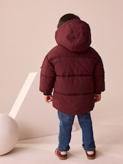Burgundy Red Borg Lined Padded Coat (3mths-7yrs) - Image 3 of 3