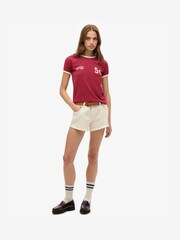 Superdry Red Athletic Essential Stripe T-Shirt - Image 2 of 3