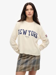 Superdry Athletic Essential Graphic Print Long Sleeve 100% Cotton Top - Imagen 1 de 3
