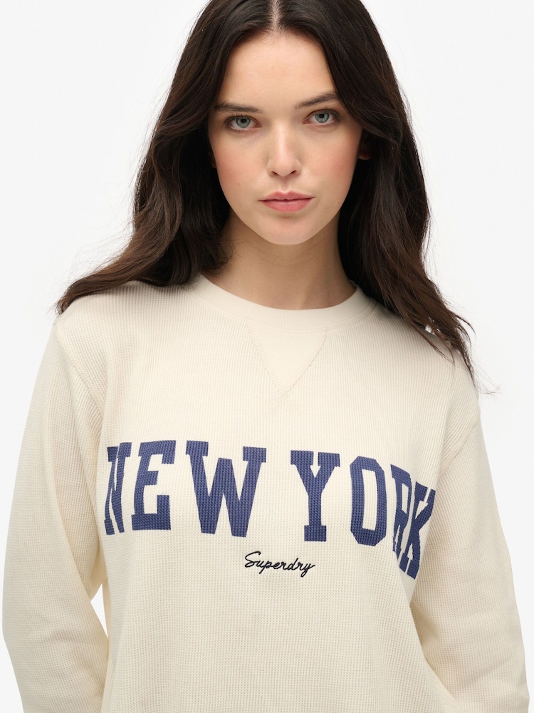 Superdry Athletic Essential Graphic Print Long Sleeve 100% Cotton Top - Imagen 2 de 3