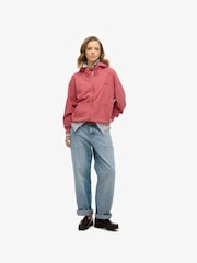 Superdry Red Oversized Essential Logo Raglan Zip Hoodie - Image 2 of 3