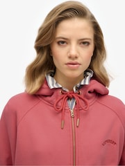 Superdry Red Oversized Essential Logo Raglan Zip Hoodie - Image 3 of 3