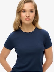 Superdry Blue Athletic Essentials Logo Rib T-Shirt - Image 3 of 3