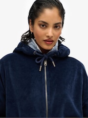 Синий - Велюровый худи на молнии Superdry - Изображение 4 из 6