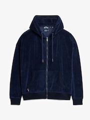 Синий - Велюровый худи на молнии Superdry - Изображение 5 из 6
