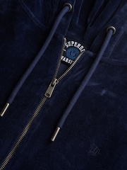 Синий - Велюровый худи на молнии Superdry - Изображение 6 из 6