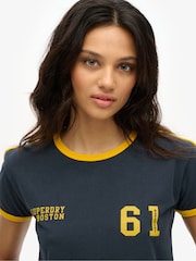 Superdry Blue Athletic Essential Stripe T-Shirt - Image 3 of 3