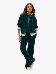 Зеленый - Велюровый худи на молнии Superdry - Изображение 2 из 3