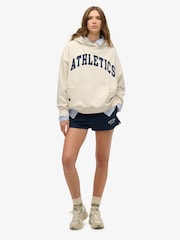 Superdry Cream Athletic Essentials Relaxed Hoodie - Image 3 of 6