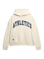 Superdry Cream Athletic Essentials Relaxed Hoodie - Image 5 of 6