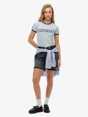 Superdry Blue Athletic Essential Stripe T-Shirt - Image 2 of 3