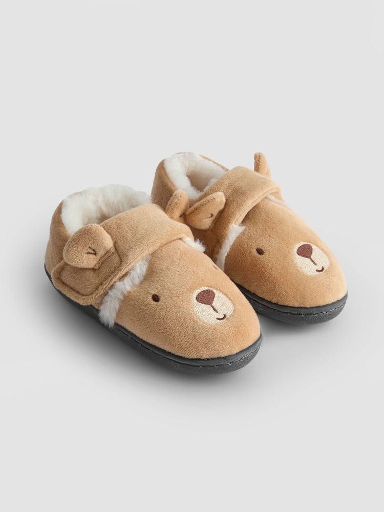 JoJo Maman Bébé Brown Bear Slipper Shoes - Image 1 of 4 JoJo Maman Bébé Brown Bear Slipper Shoes - Image 1 of 4
