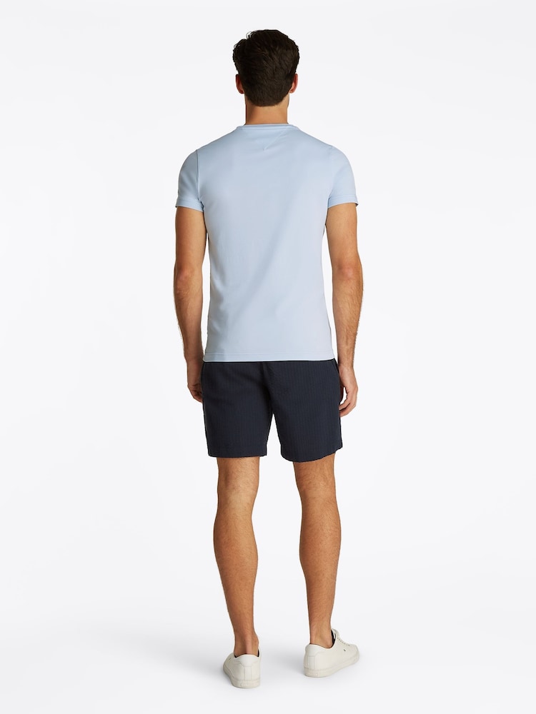 Tommy Hilfiger Blue Slim Stretch Cotton T-Shirt - Image 3 of 7