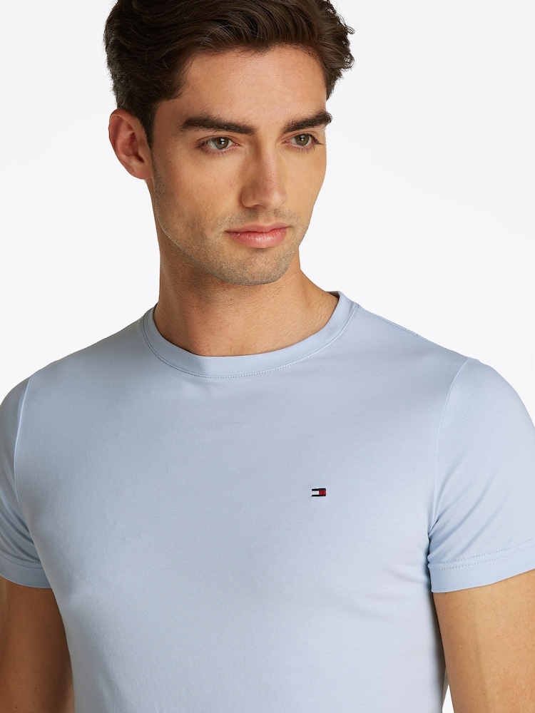 Tommy Hilfiger Blue Slim Stretch Cotton T-Shirt - Image 4 of 7