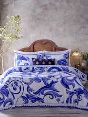 Paoletti Blue Azzurro Printed Cotton Duvet Set - Image 1 of 3
