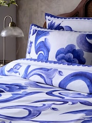 Paoletti Blue Azzurro Printed Cotton Duvet Set - Image 2 of 3