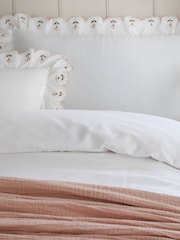 Wylder Peach Scallop Embroidered Cotton Duvet Cover Set - Image 2 of 3