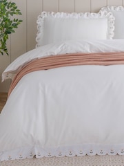 Wylder Peach Scallop Embroidered Cotton Duvet Cover Set - Image 3 of 3