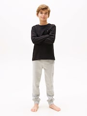 Tommy Hilfiger Grey Signature Essential Long Sleeve 100% Cotton T-Shirts 2 Pack - Image 2 of 5