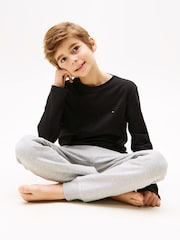 Tommy Hilfiger Grey Signature Essential Long Sleeve 100% Cotton T-Shirts 2 Pack - Image 3 of 5