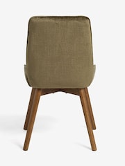 Set of 2 Moss & Smoked Oak Leg Dark Wood Leg Hamilton Dining Chairs - Image 9 of 9