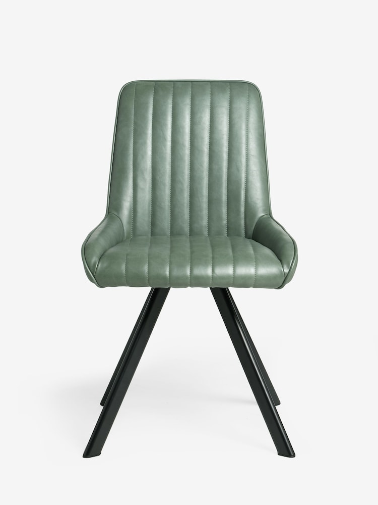 Set of 2 Green Oakley Black Legs Dining Chairs - Image 1 of 4