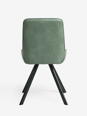 Set of 2 Green Oakley Black Legs Dining Chairs - Image 4 of 4