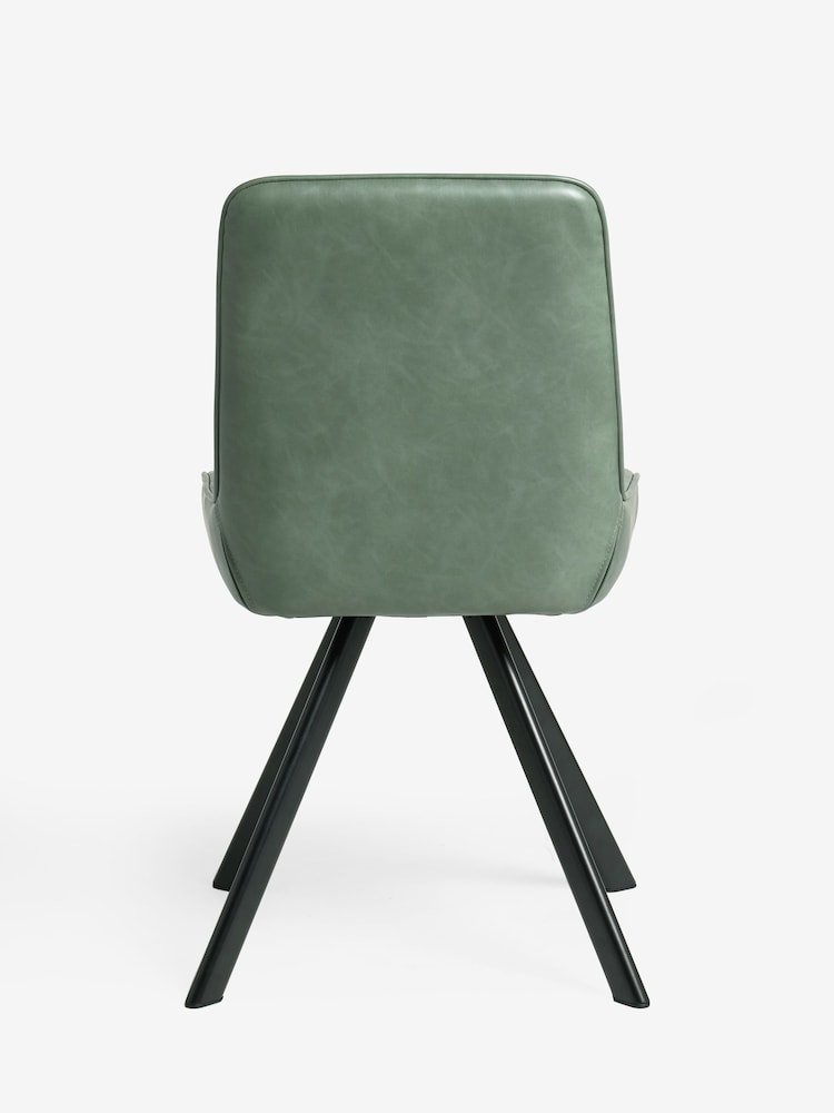 Set of 2 Green Oakley Black Legs Dining Chairs - Image 4 of 4