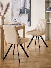 Set of 2 Natural Oakley Black Legs Dining Chairs - Image 1 of 7