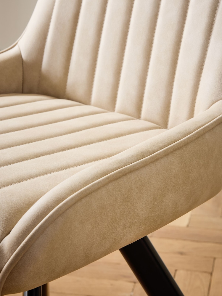 Set of 2 Natural Oakley Black Legs Dining Chairs - Image 2 of 7