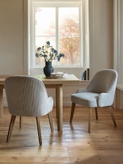 Set of 2 Blue/White Hensley Oak Effect Leg Dining Chairs - Image 1 of 6