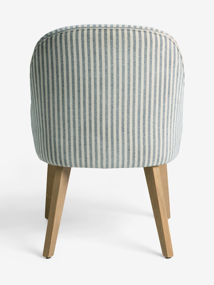 Set of 2 Blue/White Hensley Oak Effect Leg Dining Chairs - Image 6 of 6