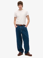 Superdry Blue Navy Cult Mid Rise Baggy Jeans - Image 1 of 4