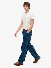 Superdry Blue Navy Cult Mid Rise Baggy Jeans - Image 2 of 4