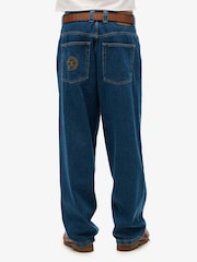 Superdry Blue Navy Cult Mid Rise Baggy Jeans - Image 4 of 4