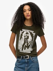 Superdry Green Pop Archive Super Fitted T-Shirt - Image 1 of 6