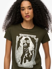 Superdry Green Pop Archive Super Fitted T-Shirt - Image 4 of 6