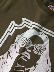 Superdry Green Pop Archive Super Fitted T-Shirt - Image 5 of 6