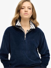 Lichtblauw - Superdry Velour Half Zip Jumper - Image 3 of 3