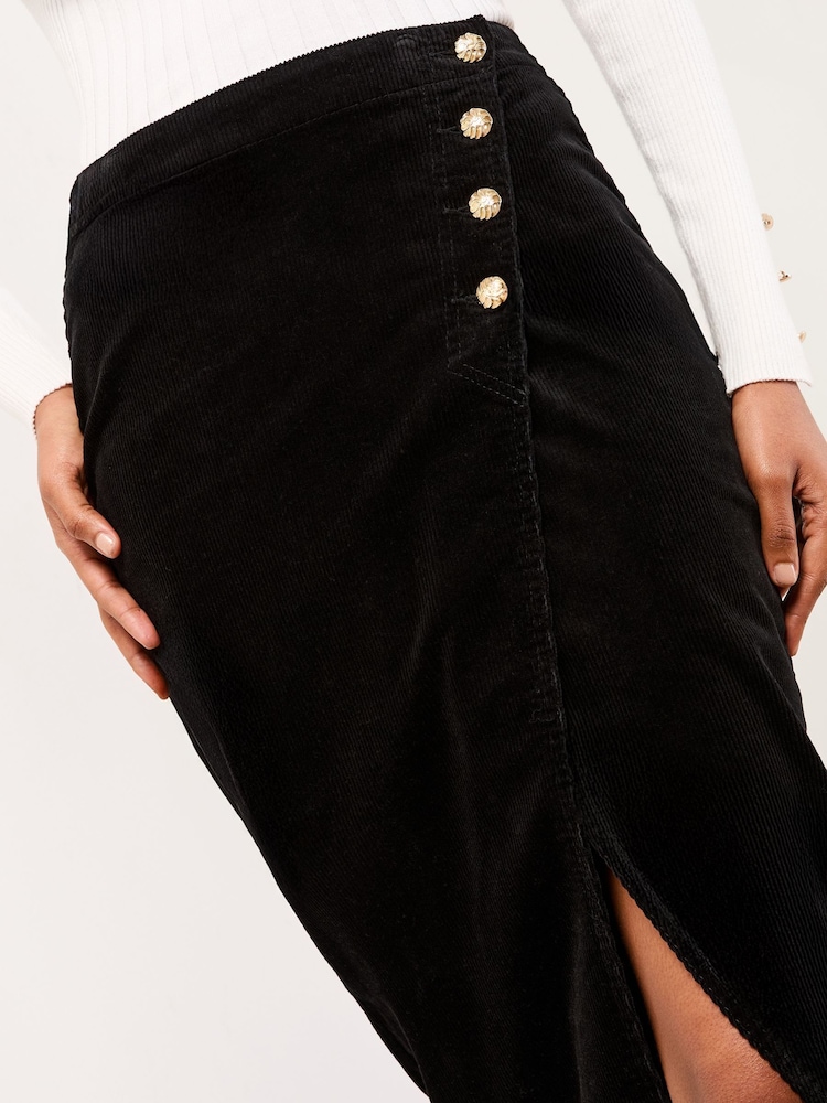 Lipsy Asymmetrical Button Midi Skirt - Imagem 2 de 4