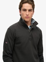 Superdry Black Cotton Classic Pique Henley Jumper - Image 4 of 5
