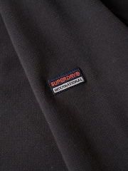 Superdry Black Cotton Classic Pique Henley Jumper - Image 5 of 5